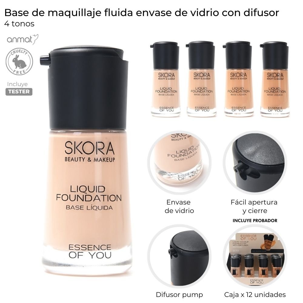 Maquillaje Fluido en Vidrio C/Valvula 39567