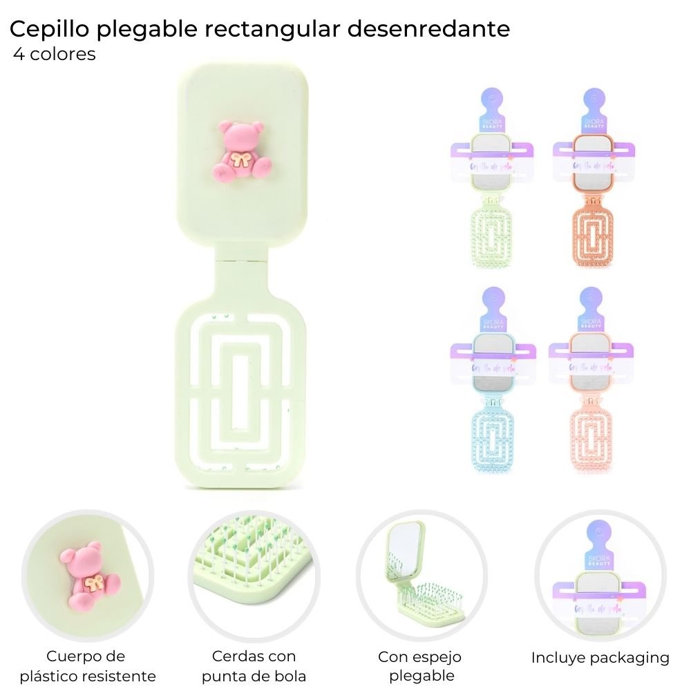 Cepillo Desenredante Plegable con Espejo art 39040