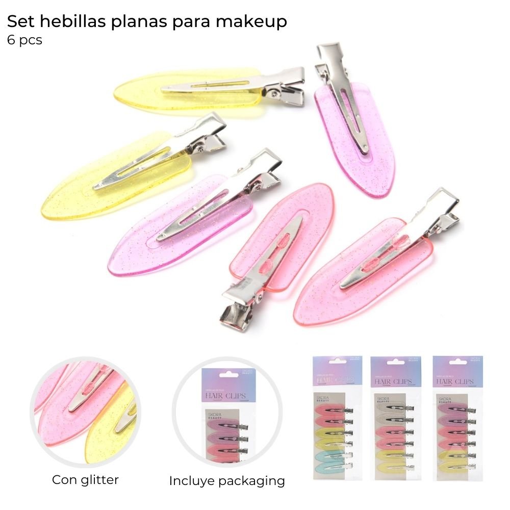 Set de Hebillas Planas para MakeUp x 6 unidades  38849