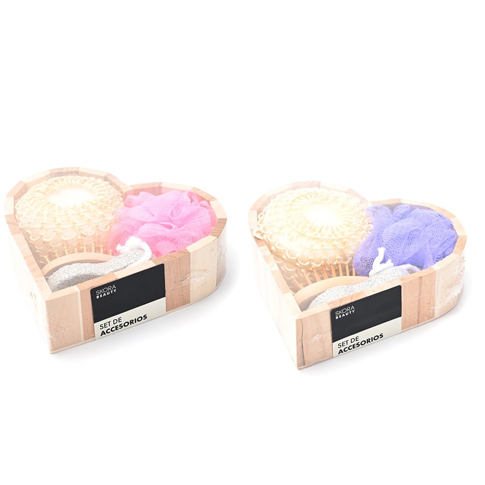 Set de Ducha Canasta Corazón x 4u  44014