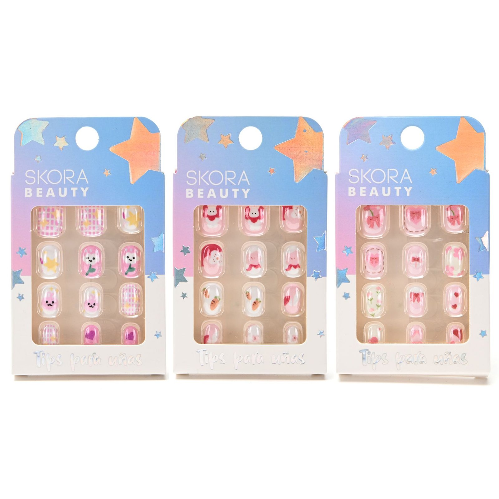 Set uñas postizas infantiles x3 x12u 48270